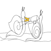 snail racing drawing by inkypetals in Artbitrator