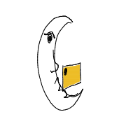 moon eating cheese drawing by inkypetals in Artbitrator