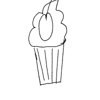 cupcake with cherry drawing by inkypetals in Artbitrator