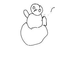 waving snowman drawing by harnn in Artbitrator