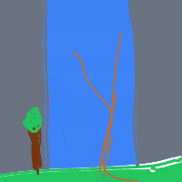 mystical waterfall drawing by Kate in Artbitrator