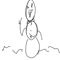 waving snowman drawing by evaevaevaeva in Artbitrator