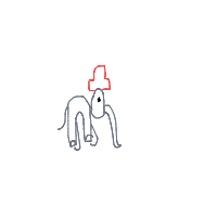 elephant with a hat drawing by gebs in Artbitrator
