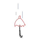 umbrella in rain drawing by gebs in Artbitrator