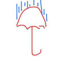 umbrella in rain drawing by gebs in Artbitrator