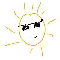 sun wearing sunglasses drawing by nullshade in Artbitrator