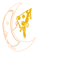 moon eating cheese drawing by nullshade in Artbitrator