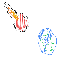 meteor approaching earth drawing by nullshade in Artbitrator