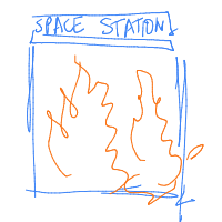space station disaster drawing by nullshade in Artbitrator