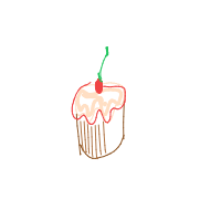 cupcake with cherry drawing by soullou1234 in Artbitrator