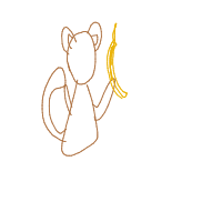 monkey with banana drawing by soullou1234 in Artbitrator