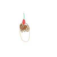 cupcake with cherry drawing by pikapike in Artbitrator