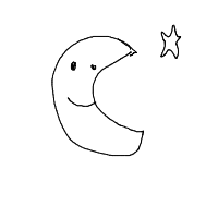 moon smiling drawing by darew in Artbitrator