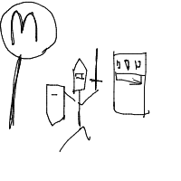 medieval knight at drive-thru drawing by darew in Artbitrator