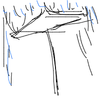 umbrella in rain drawing by darew in Artbitrator