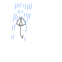 umbrella in rain drawing by pikapike in Artbitrator
