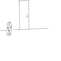 dog waiting at door drawing by lucy in Artbitrator