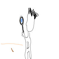 detective with magnifying glass drawing by lucy in Artbitrator