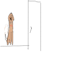dog waiting at door drawing by lucy in Artbitrator