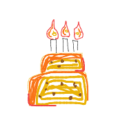 birthday cake drawing by hhhtyf in Artbitrator