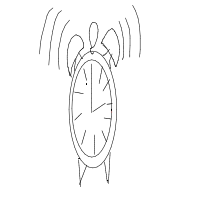 alarm clock ringing drawing by lucy in Artbitrator