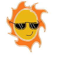 sun wearing sunglasses drawing by xw31rdc0r3x in Artbitrator