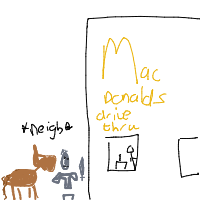 medieval knight at drive-thru drawing by nigger123 in Artbitrator