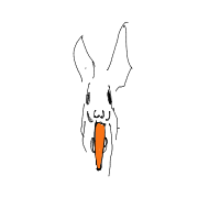 rabbit eating carrot drawing by dinomoney in Artbitrator