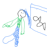mermaid at aquarium drawing by soytak in Artbitrator