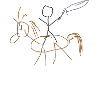 knight riding a horse drawing by guest-skyk0cemv in Artbitrator