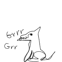 grumpy dog drawing by lucy in Artbitrator