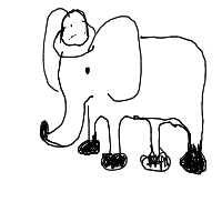 elephant with a hat drawing by vampiremey in Artbitrator