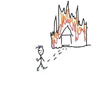 walking away from explosion drawing by vampiremey in Artbitrator