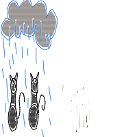 raining cats and dogs drawing by lucy in Artbitrator