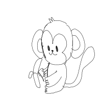 monkey with banana drawing by sisi44 in Artbitrator