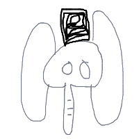 elephant with a hat drawing by seker in Artbitrator