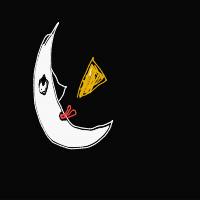 moon eating cheese drawing by gamer in Artbitrator