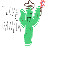 dancing cactus drawing by _eli_ in Artbitrator