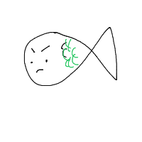 grumpy fish drawing by galactictio in Artbitrator