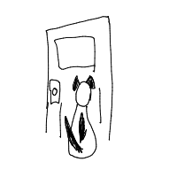 dog waiting at door drawing by jaxyhan in Artbitrator