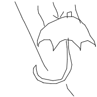 umbrella in rain drawing by luvfromthegrave in Artbitrator