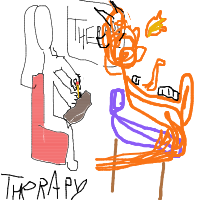 dragon in therapy drawing by mwresia in Artbitrator