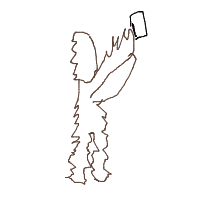 bigfoot taking selfie drawing by mwresia in Artbitrator