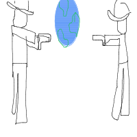 western showdown in space drawing by mwresia in Artbitrator