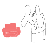 elephant in room drawing by mwresia in Artbitrator