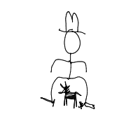 cowboy on tiny horse drawing by guest-bwbv9wv5k in Artbitrator