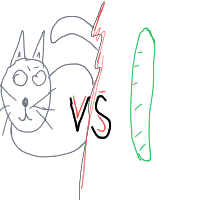 cat vs cucumber drawing by sisiluca in Artbitrator