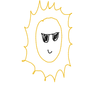 sun wearing sunglasses drawing by cupcake in Artbitrator