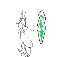 cat vs cucumber drawing by jyzyxx in Artbitrator