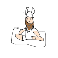 viking at yoga class drawing by kokobt in Artbitrator